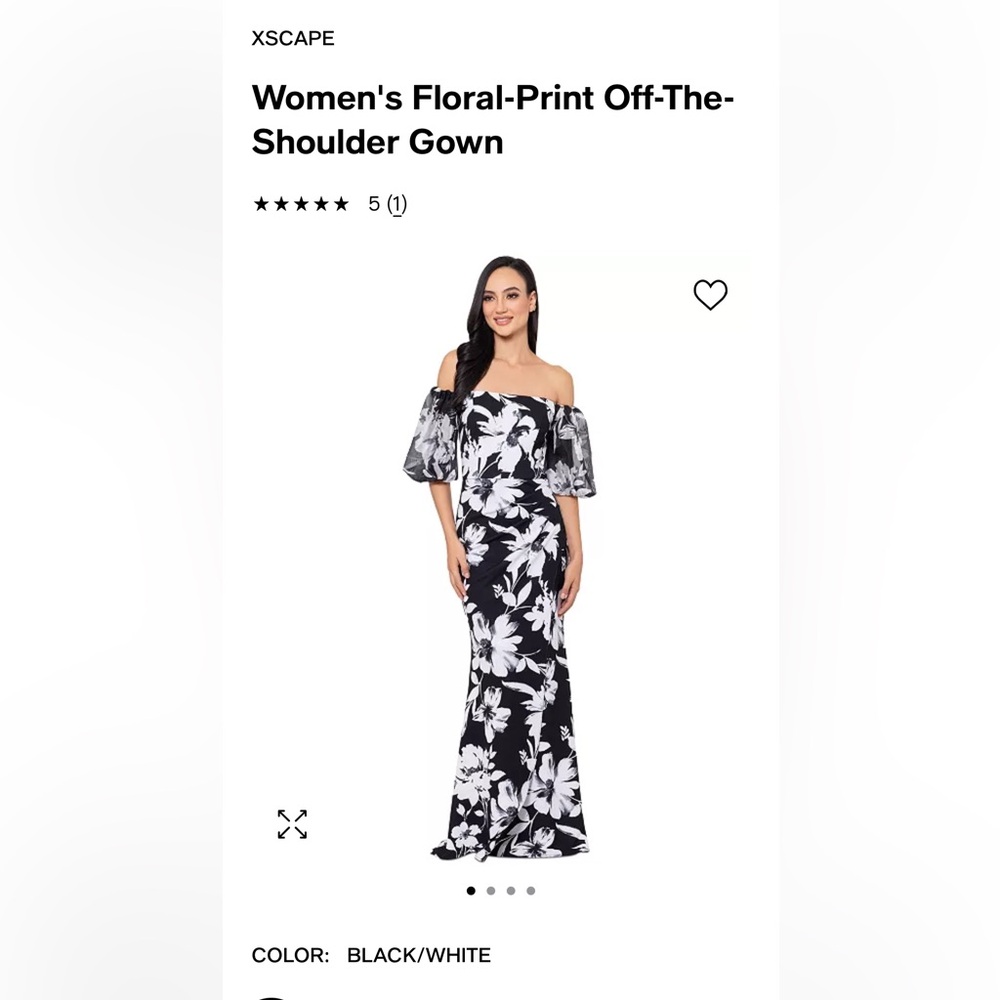 Off the shoulder black and white Xscape Dress